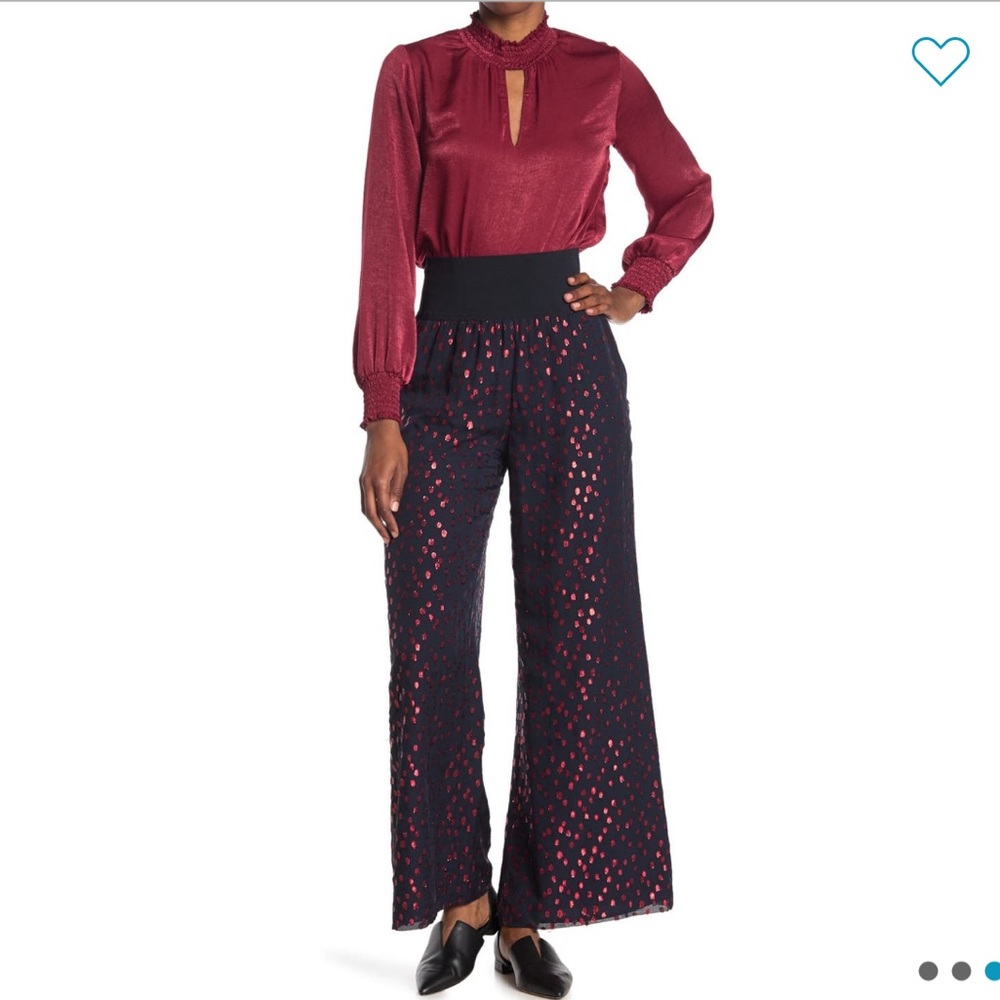 Scotch & Soda festive silk wide leg pants NWT